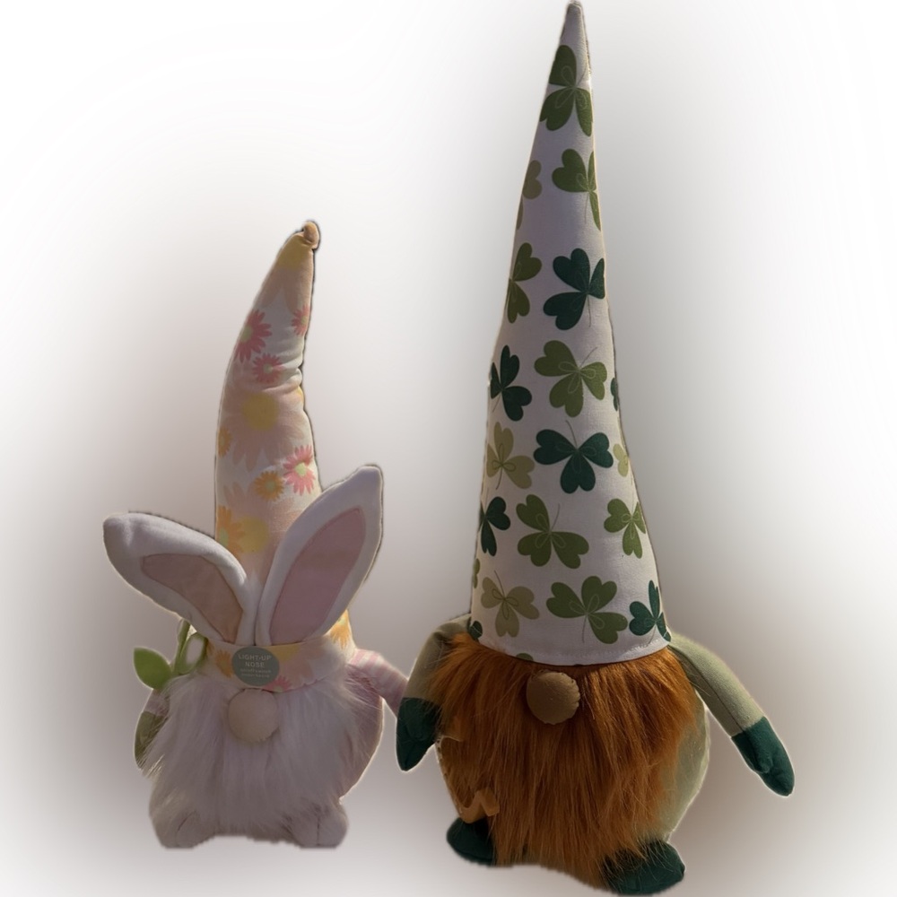Easter Bunny and St. Patrick's Day Gnome Decor